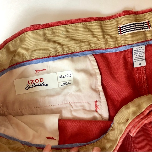 IZOD Saltwater Marlin All Over Print Red Shorts - Picture 6 of 6